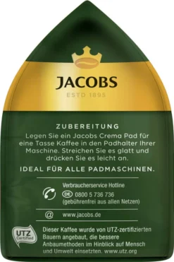 JACOBS Pads Crema Kräftig 270 Getränke - 15x18 Kaffeepads Senseo Kompatibel 15 JACOBS Pads Crema Kräftig 270 Getränke - 15x18 Kaffeepads Senseo Kompatibel -Drink World Store cb8ffe5766cafe8ff6e154736d53b501