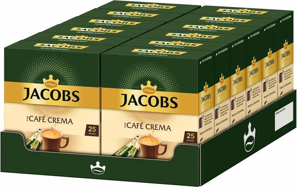 JACOBS Typ Cafe Crema Löslicher Kaffee 12 X 25 Sticks 3 JACOBS Typ Cafe Crema Löslicher Kaffee 12 X 25 Sticks