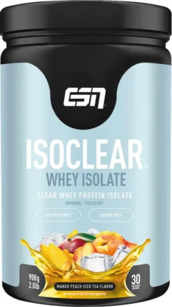 ESN Isoclear Proteindrink Klar Und Erfrischend Wie Ein Softdrink 908g Mango Peach Iced Tea