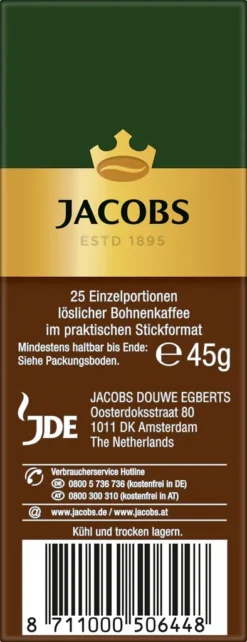 Jacobs Typ Espresso Sticks | Löslicher Kaffee | 25 Portionen 15 Jacobs Typ Espresso Sticks | Löslicher Kaffee | 25 Portionen -Drink World Store d0d3055304e6311a5038922c79425c6e