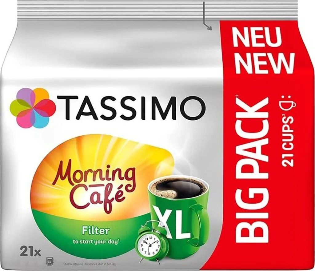 Tassimo Kapseln Morning Café Filter XL + Gläserset Coffee 6 Stück Cc 310 4 Tassimo Kapseln Morning Café Filter XL + Gläserset Coffee 6 Stück Cc 310 – Bild 2