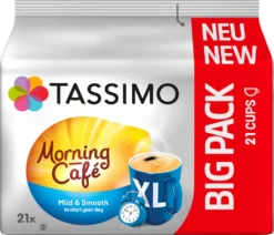 TASSIMO Morning Café XL Big Packs Mix-Paket 3 Sorten 6 Packungen 126 Getränke -Drink World Store d45a8cc1d6c2a832a43a985b72421c33
