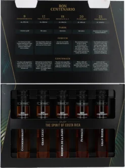 Ron Centenario Rum Tasting Set | Beinhaltet Centenario 9, 12, 18, 20 & 25 | 40 % Vol | 5 X 50 Ml | Insgesamt 0,25 L -Drink World Store d59af9dbe4f2f1daf58e3c259544ecee