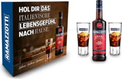 Ramazzotti Set / Geschenkset - Ramazzotti Amaro Milano 0,7l 700ml (30% Vol) + 2 Ramazzotti Gläser