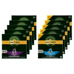 JACOBS Kapseln Nespresso®* Kompatibel 5x20 Lungo 8 Intenso+ 5x20 Decaffeinato 6