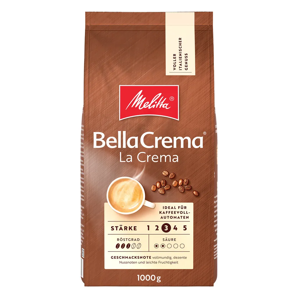 Melitta Kaffee BellaCrema LaCrema Ganze Bohne, Mittelstarke Kaffeebohnen, 8er Pack, 8 X 1000g 4 Melitta Kaffee BellaCrema LaCrema Ganze Bohne, Mittelstarke Kaffeebohnen, 8er Pack, 8 X 1000g – Bild 2