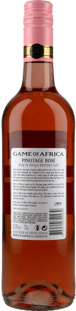 Game Of Africa Pinotage Rosé 12,5% 0,75L (SA) 5 Game Of Africa Pinotage Rosé 12,5% 0,75L (SA) – Bild 3
