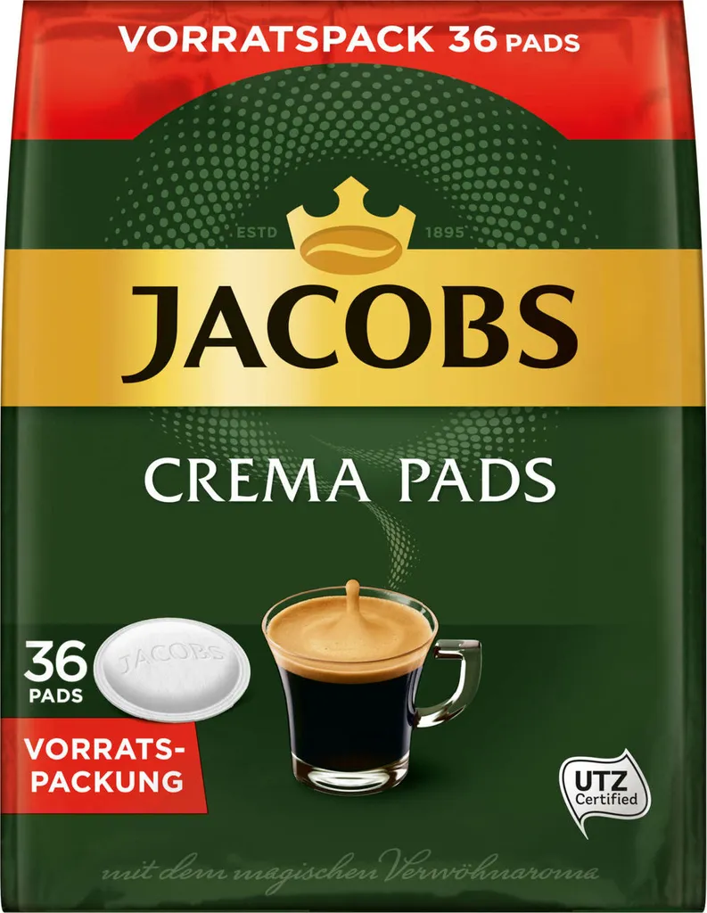 JACOBS Pads Crema Classic UTZ- 5 X 36 Getränke Vorteilspack + 1 Senseo Dose 5 JACOBS Pads Crema Classic UTZ- 5 X 36 Getränke Vorteilspack + 1 Senseo Dose – Bild 3