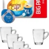Morning Café XL Mild + 6 X Glas Henkelbecher Henkel 300ml, Höhe: 10,5cm -Drink World Store fb21aa602fef844ae631c6214cd077fc