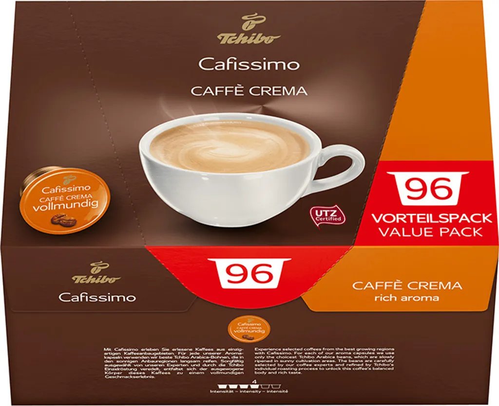 Tchibo Cafissimo Caffè Crema Vollmundig Kapseln, 96 Stück 4 Tchibo Cafissimo Caffè Crema Vollmundig Kapseln, 96 Stück – Bild 2