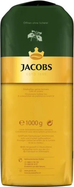 JACOBS Kaffeebohnen Expertenröstung Crema Italiano Bohnenkaffee 2 X 1 Kg Ganze Bohne -Drink World Store fbbe40d7690cbafad7f66640b4d82c08