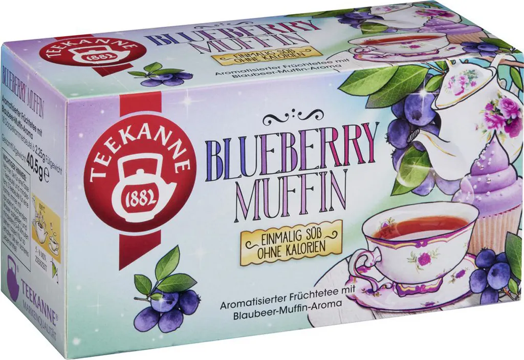 Teekanne Blueberry Muffin Einmalig Süß Früchtetee Aromatisiert 41g 3 Teekanne Blueberry Muffin Einmalig Süß Früchtetee Aromatisiert 41g